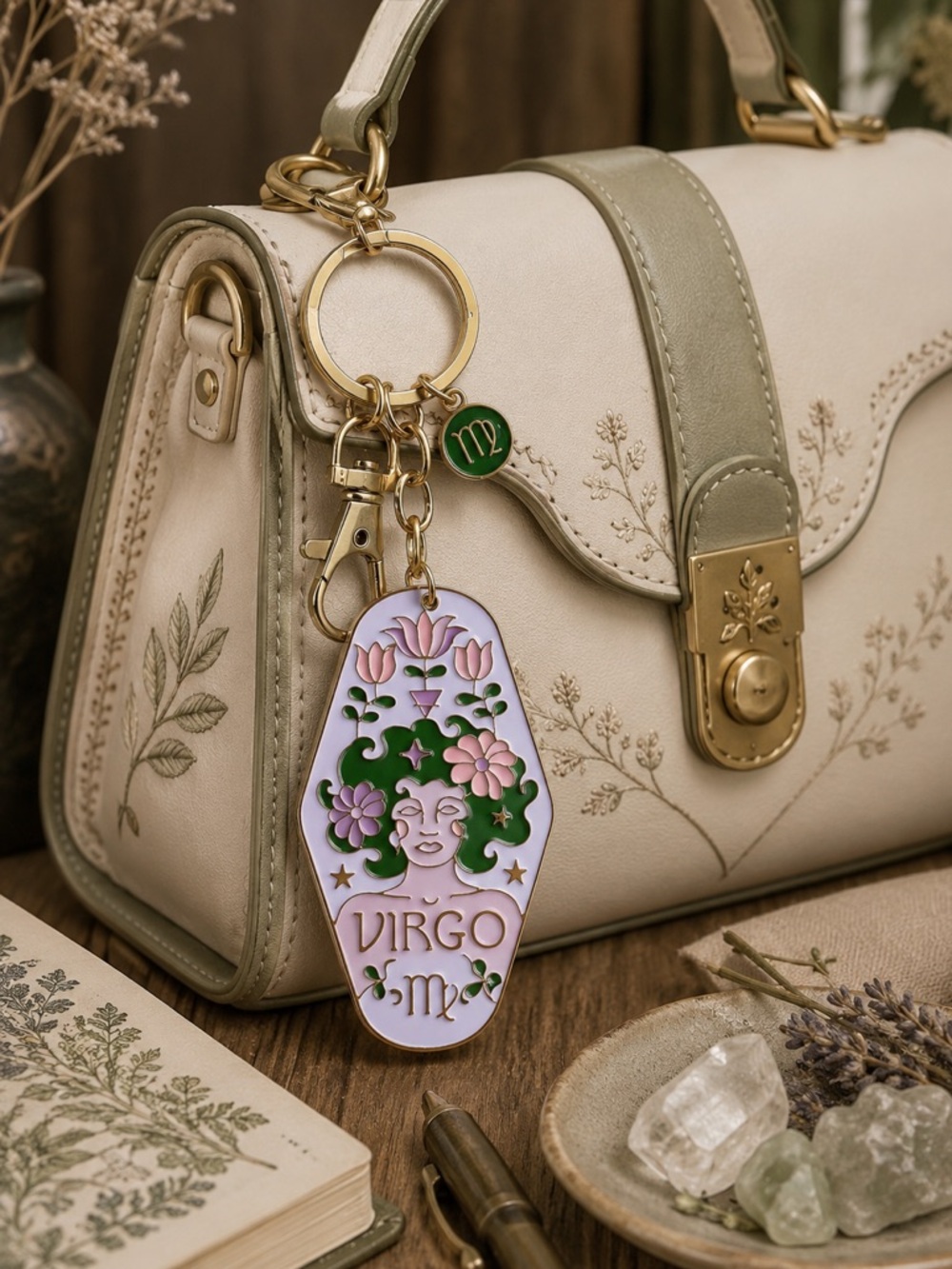 Virgo Zodiac Keychain Bag Charm